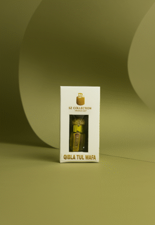 Premium Qibla Tul Wafa attar by SZ Collection with Conematic background